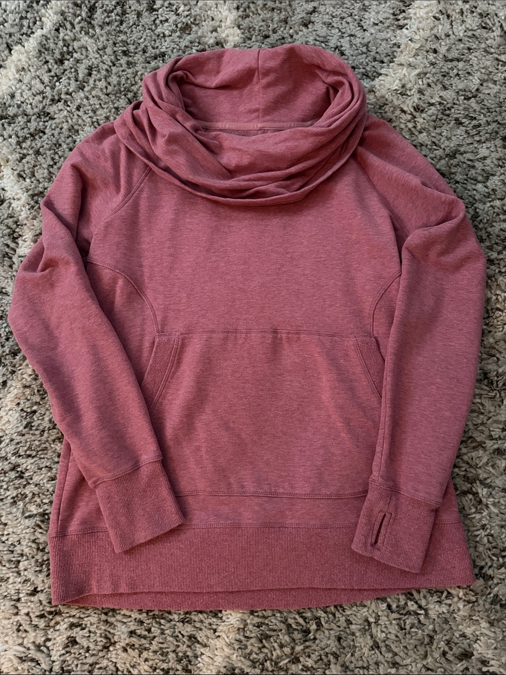 L.L. Bean Women's Cowl Neck Pullover Sweatshirt - Rosewood Pink